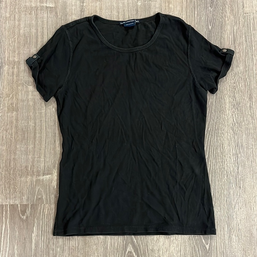 Y2K 2000’s Ralph Lauren Sport Textured Pique Cotton Tee Shirt Button Tab Sleeve